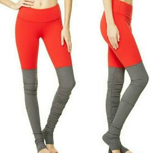Alo two-tone Goddess ribbed yoga leggings